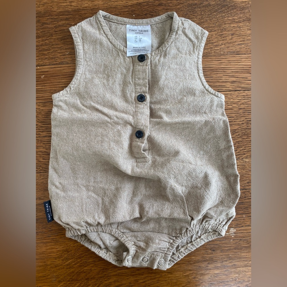 Tiny Tribe Sleeveless Romper, Size: 6-9 months